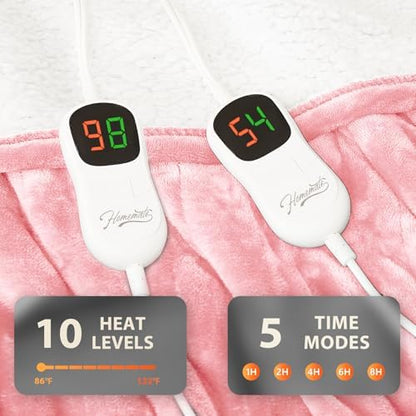 Homemate Heated Electric Blanket King Size 100"x 90" Heating Blanket