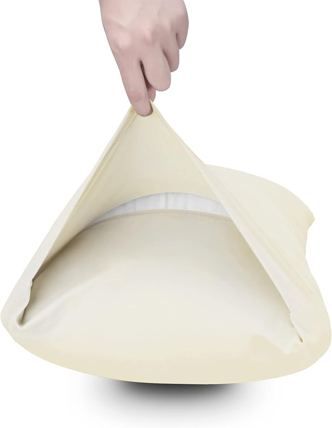 Jersey Knit Small Pillowcases - Mini Pillow Cases for Travel or Toddler Pillows Sized 12x16, 13x18 or 14x20, Ultra Soft Envelope, Microfiber, Set of 2, Beige