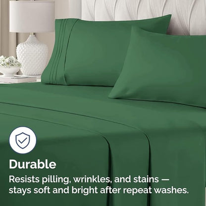 Standard Pillow Cases Set of 2 - Ultra-Soft Hotel Quality Pillowcase Covers - Comfy & Wrinkle Free - Stain and Fade Resistant - Machine Washable Pillow Protectors - 2 Piece Set, Standard Emerald Green