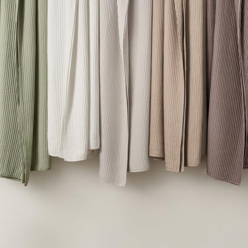 EVERGRACEHOME Cotton Ribbed Matelassé Coverlet Set, Queen Size, Dried Sage