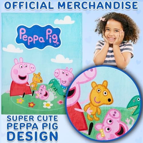 Get Trend Peppa Pig Fleece Throw Blanket for Girls, Kids, 51 x 59 in