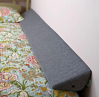 Insieme King Size Bed Wedge Pillow for Headboard Gap (Gray) | Long Triangular Pillow Wedge/Bed Gap Filler/Bolster Pillow for Pillow Support & Covering Cracks Between Bed/Headboard/Wall (76x8x6 inch)