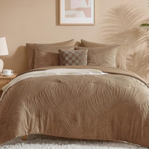 King Size Comforter Set-7 Pieces Brown Bed in a Bag King Bedding Set