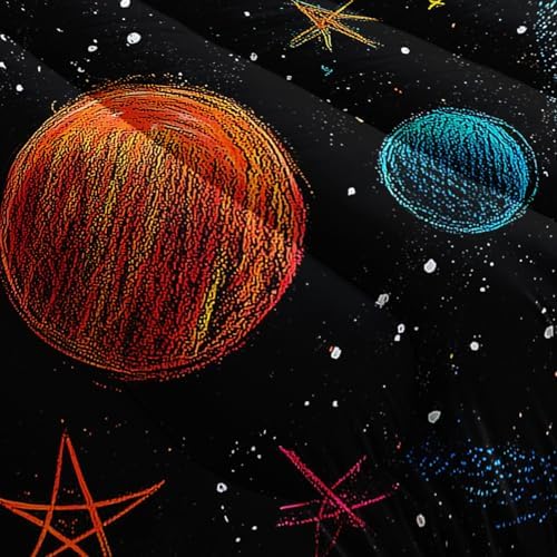 Outer Space Theme Comforter Set Queen for Kids，Space Bedding Queen Bed for Boys，with 1 Comforter with 2 Pillow Case