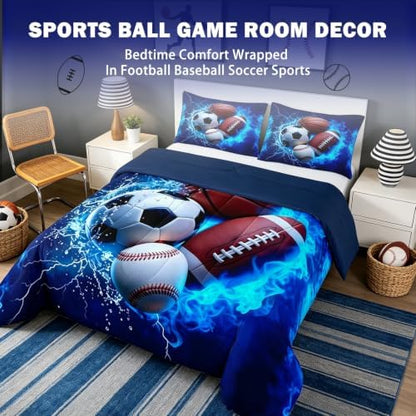Feelyou Boys Sports Comforter Set King Size for Kids Boys Girls