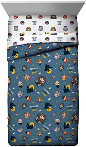 Jay Franco Harry Potter is My Home 5 Piece Full Bed Set - Bedding Features Harry, Ron, Hermoine, Hagrid, and Dumbledore