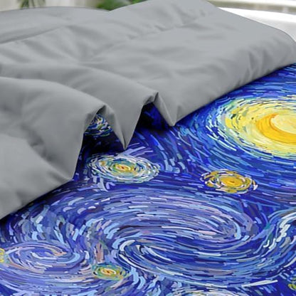 Pamnest Queen Comforter Set with Sheets, 7 Pieces Moon Starry Bedding