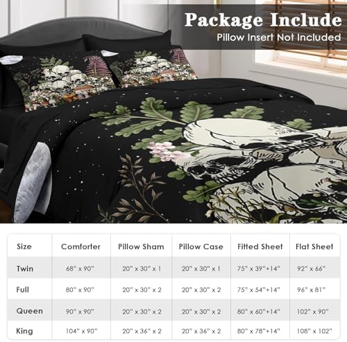 Pamnest Twin Comforter Set with Sheets, 5 Pieces Mushroom Plant Bedding