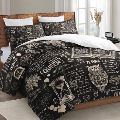 WeCozy Queen Comforter Set, 3 Pieces Gothic Goth Bedding, All Season