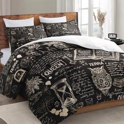 WeCozy Queen Comforter Set, 3 Pieces Gothic Goth Bedding, All Season