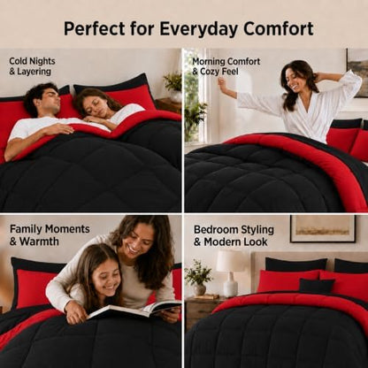 Anluoer California King Comforter Set 7 Pieces, Bed in a Bag Bedding Set