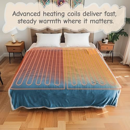 Soypipo Electric Heated Blanket 72"x84", 9 Heat Settings 10-Hour Auto-Off