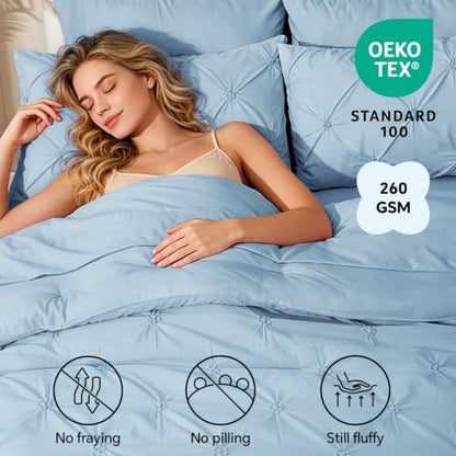 BEDELITE Queen Comforter Set Cornflower Blue,Lightweight & Soft Comforter