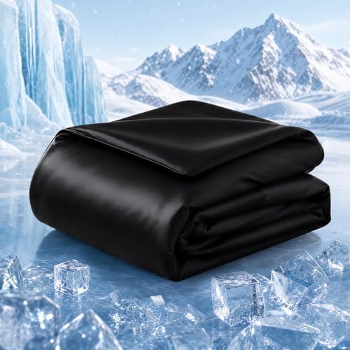 CHOSHOME Cooling Comforter Cooling Blanket, Q-Max 0.45 Cool Sleeping Summer Blanket for Hot Sleeper Night Sweats, Twin XL 60" x 90", Black 03