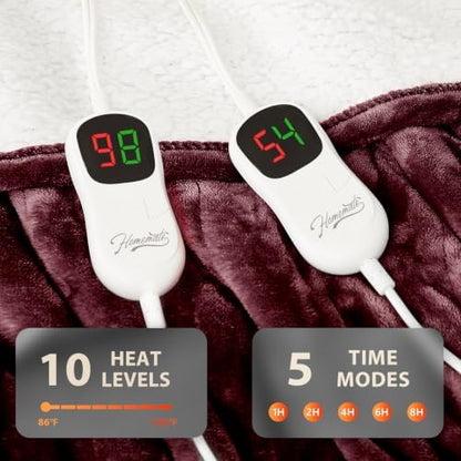 Homemate Heated Electric Blanket Queen Size 84"x 90" Heating Blanket