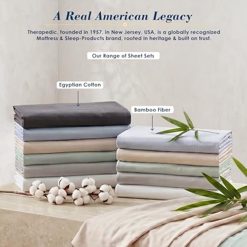 Therapedic 100% Egyptian Cotton 6 Piece California King Sheets Set (Dove)