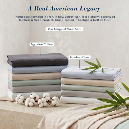 Therapedic 100% Egyptian Cotton 6 Piece California King Sheets Set (Dove)