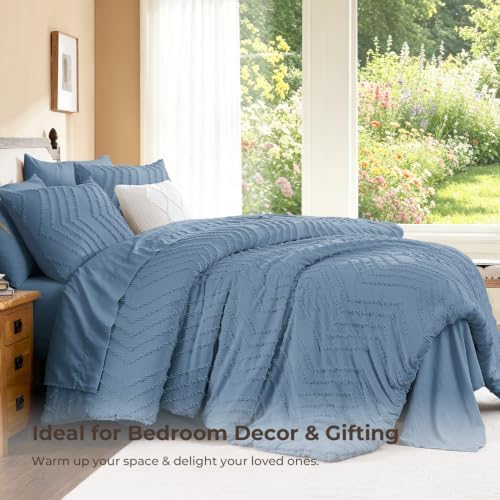 Litanika Super King Plus Comforter with Sheets, 7 Pieces Boho Bed Set