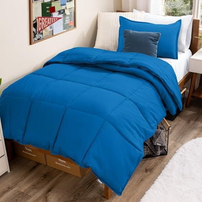 Bare Home Comforter Set - 1800 Ultra Soft (Twin/Twin XL, Medium Blue)