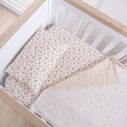 Muslin Cotton Crib Sheets for Boys and Girls, 2 Pack 52"x28" Fitted Baby Crib Sheet for Girl Boy, Soft Baby and Toddler Bed Sheets, Mattress Cover Muslin Cribs Sheet Set Nursery Gift Neutral Rainbow