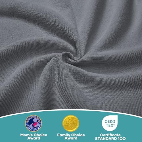 OhGeni Waterproof Mattress Protector, Queen Size Mattress Pad Fitted with Deep Pocket 6"-18", Breathable Noiseless & Soft, Washable Dirt-Proof Mattress Cover for Home, Hotel, Gray, Daybed Cover