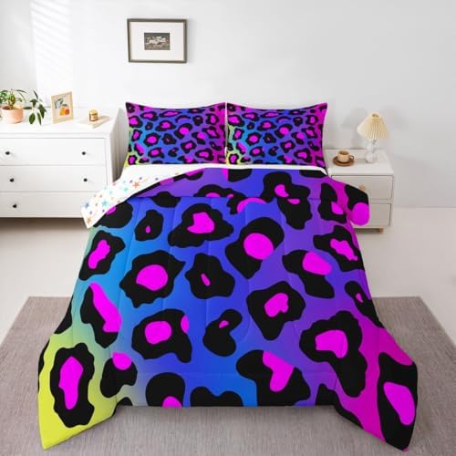 Feelyou Leopard Print Bedding Set Queen Size for Girls Women
