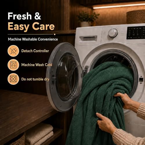 Electric Heated Blanket Full Size 72"x84", Grass Green