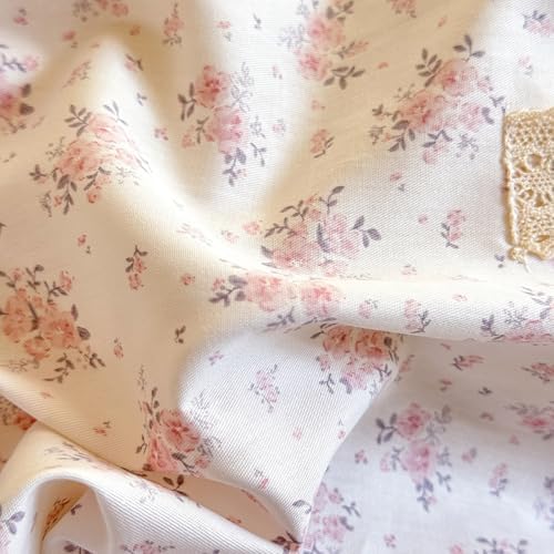 French Style Ruffle Duvet Cover Queen with Pink Flower Pattern, 100% Cotton Vintage Cottagecore Duvet Cover with 2 Pillowcases, Princess Lace Bedding Botanical Flower Comforter Cover with Zipper Ties