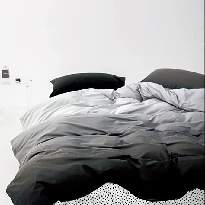 Houseri Grey Comforter Set Twin Gradient White and Gray Bedding 3 Piece Boys Girls Kids Aesthetic Silver Grey Bed Comforters Sets Dark Light Gray Art Style Preppy Dorm Quilts Blankets Twin