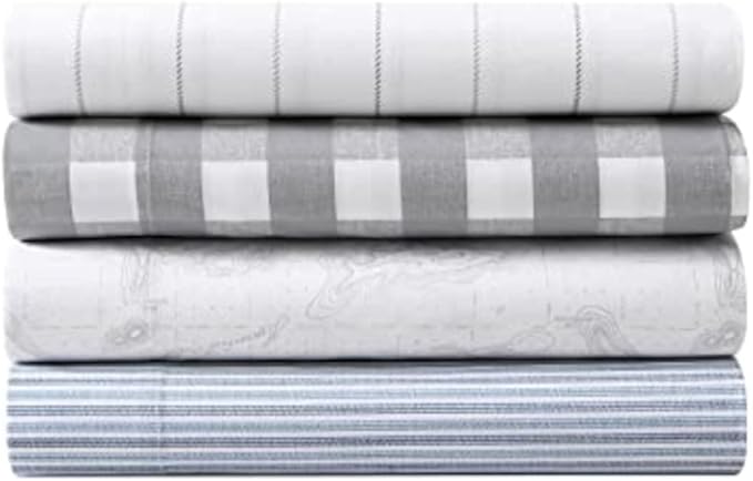 Eddie Bauer - King Sheets, Cotton Percale Bedding Set, Crisp & Cool Home Decor (Lakehouse Plaid, King)