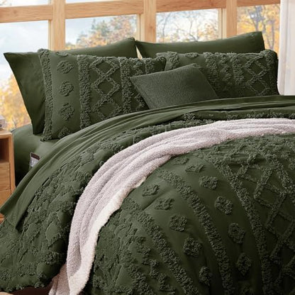 Full Size Comforter Set- 7 Pieces Tufted Bed in a Bag Full Bedding Sets
