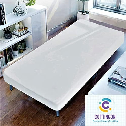 1 Peice Cot Size 33" x 75" Fitted Sheet Only, 100% Egyptian Cotton, White