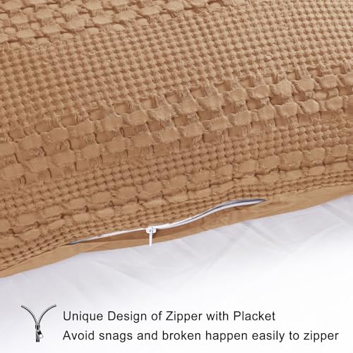 PHF Cotton Waffle Body Pillowcase 20" x 54", Clay, No Insert