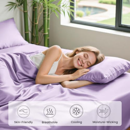 Love's cabin 100% Rayon Derived from Bamboo, Queen Sheet Set, 6 Pieces