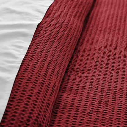 Levtex Home - Cloud Waffle Red Comforter Set - Twin Comforter + One Standard Pillow Cases - Waffle Weave - Red - Comforter (68 x 88in.) and Pillow Case (26 x 20in.) - Cotton