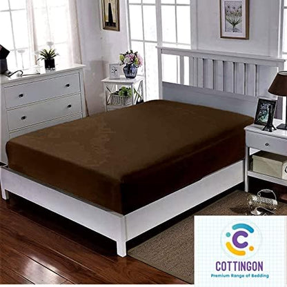 1 PC Cot Size 25" x 75" Fitted Sheet Only, 100% Egyptian Cotton, Chocolate