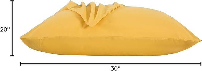 Evolive Ultra Soft Brushed Microfiber Standard Size 20"x30" Pillowcases Pair Set of 2 with Envelope Closure (20"x30" Standard, Spicy Mustard)