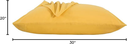 Evolive Ultra Soft Brushed Microfiber Standard Size 20"x30" Pillowcases Pair Set of 2 with Envelope Closure (20"x30" Standard, Spicy Mustard)