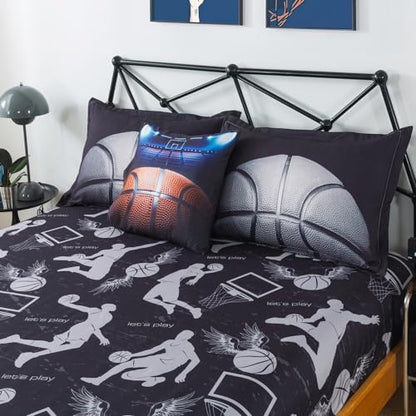 ADASMILE A & S Basketball Bedding Full Size for Boys 6 Pcs Sports Comforter