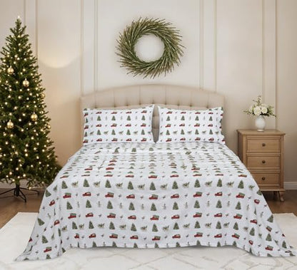 RUVANTI Flannel Sheets King Size, Holiday Haul