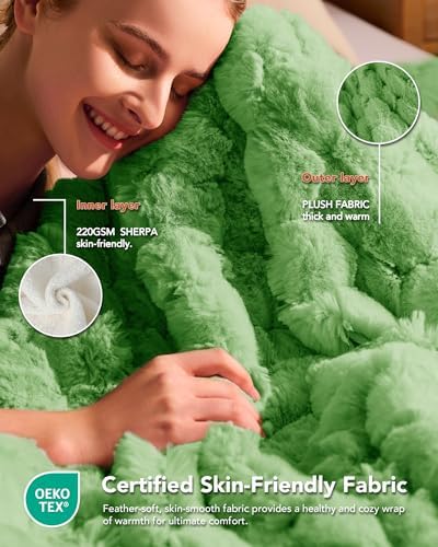 Homemate Heated Electric Throw Blanket 50"x60" Faux Fur Heating Blankets