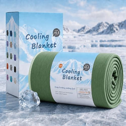 Topcee Cooling Blanket for Night Sweats Absorbs Heat to Keep Adults, Children Cool on Warm Nights, Q-Max 0.5 Cooling Blankets for Hot Sleepers, Ultra-Cool Lightweight Sofa Throw Blanket (50"x70")