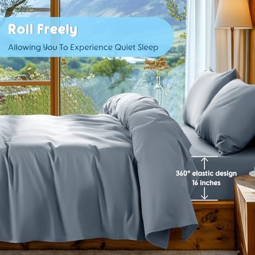 SONORO KATE 1000 Series 100% Egyptian Cotton Queen Sheet Set,4 Pieces