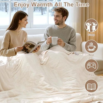 Electric Blanket King Size, Dual Control Heated Blanket for Bed