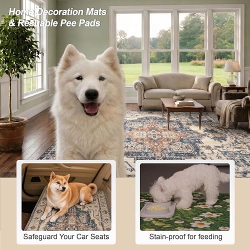 Washable Pee Pads for Dogs 48"x48" 2 Pack Reusable Puppy Potty Pad