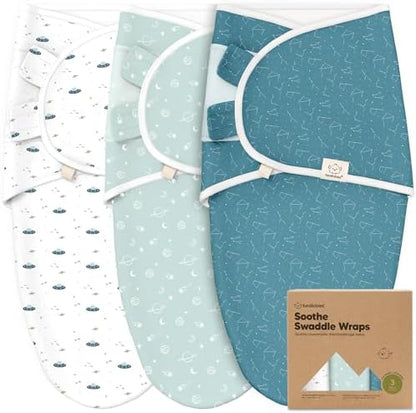 KeaBabies 3-Pack Organic Baby Swaddles for Newborns, Infant, Galaxy, 0-3M