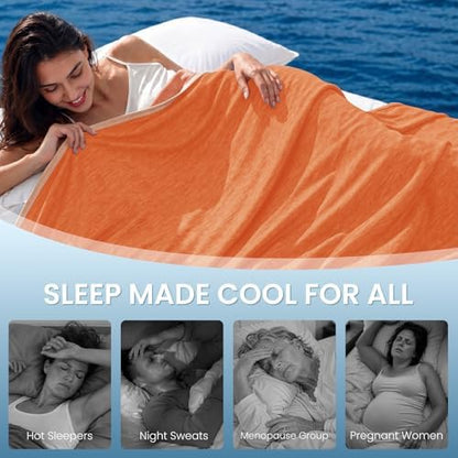 Topcee Cooling Blanket for Night Sweats Absorbs Heat to Keep Adults, Children Cool on Warm Nights, Q-Max 0.5 Cooling Blankets for Hot Sleepers, Ultra-Cool Lightweight Sofa Throw Blanket (50"x70")