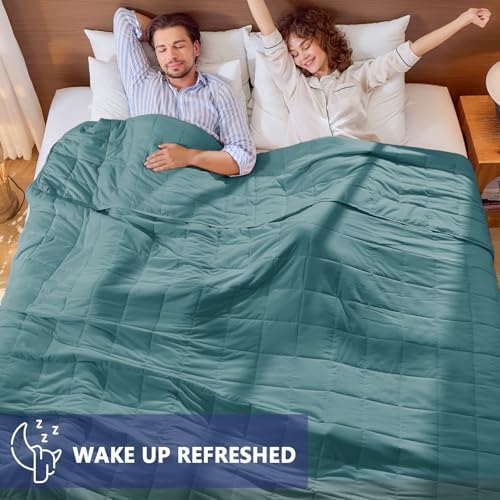 yescool King Size Weighted Blanket for Adults 25lbs, 88” x 104”, Teal