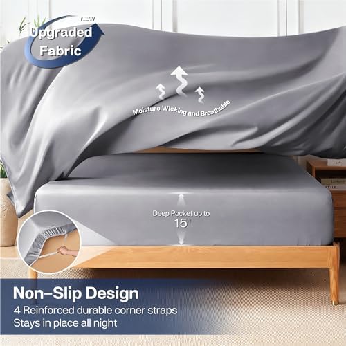 MR&HM Full Size Sheets 4 Pieces, Rayon Derived from Bamboo Blend