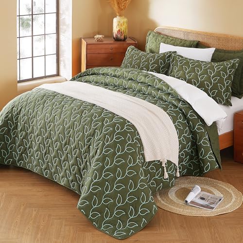 EVENHUG Quilt Queen Size Bedding Set with Pillow Sham Lightweight Bedspreads Coverlet Soft Reversible Bed Cover for All Season 3 Piece